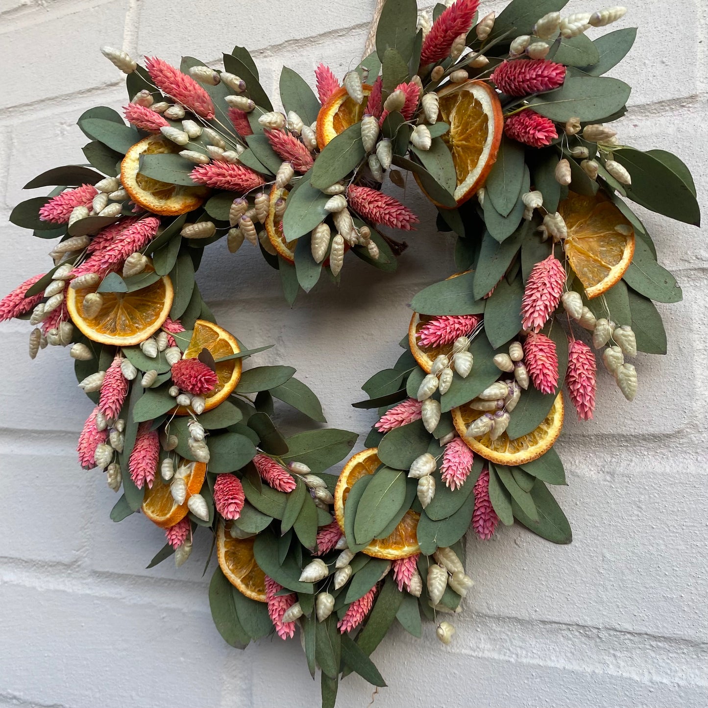 Summer dried flower wreath | Pink flower wreath | Spring door wreath | Home Decorations | Summer decor | Farmhouse wreath | 27cm