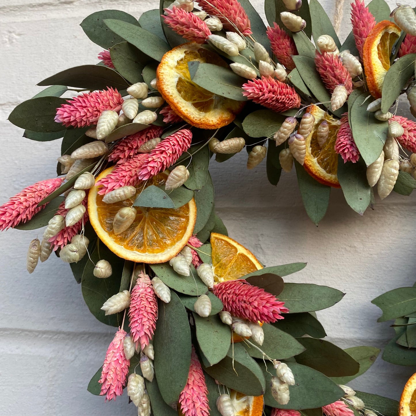 Summer dried flower wreath | Pink flower wreath | Spring door wreath | Home Decorations | Summer decor | Farmhouse wreath | 27cm