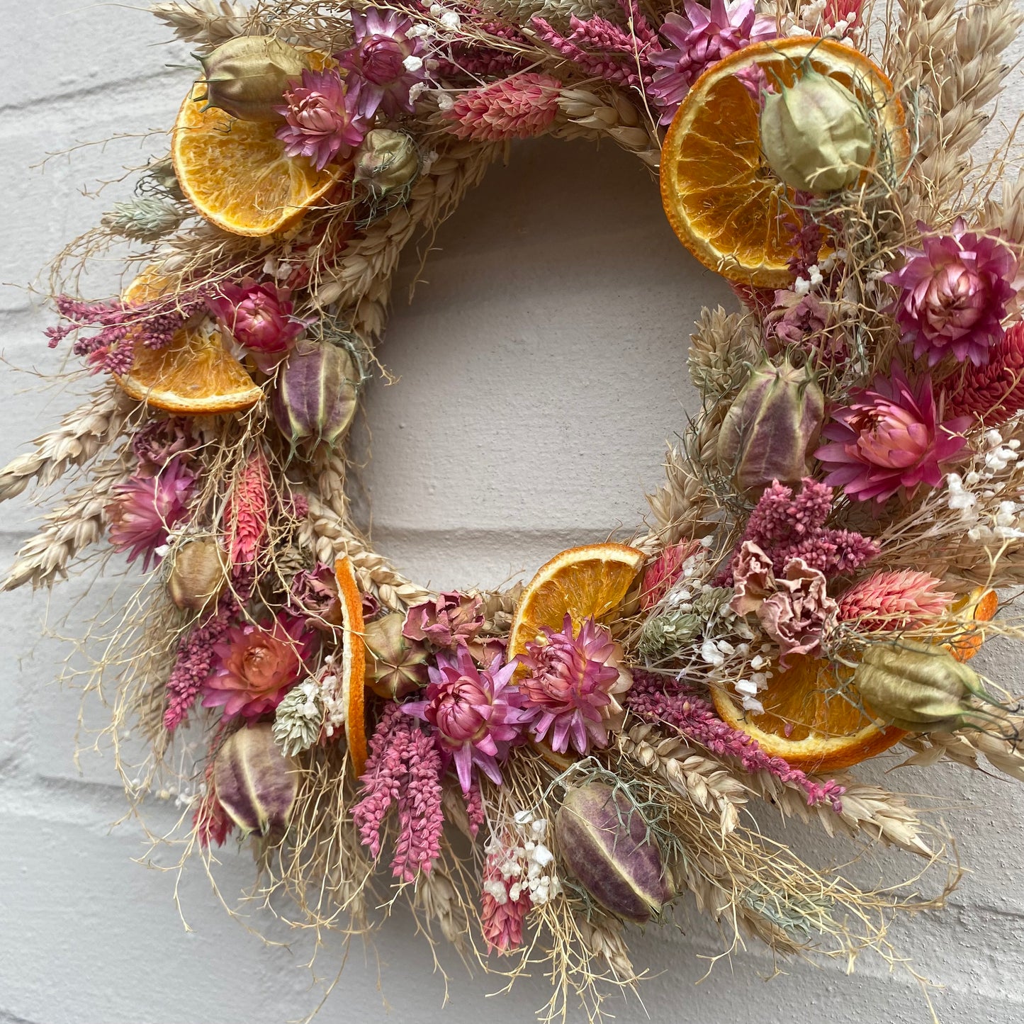 Dried flower wreath | Front door wreath | Spring decor | Spring wreath | Easter floral wreath | Everlasting decor | 24cm