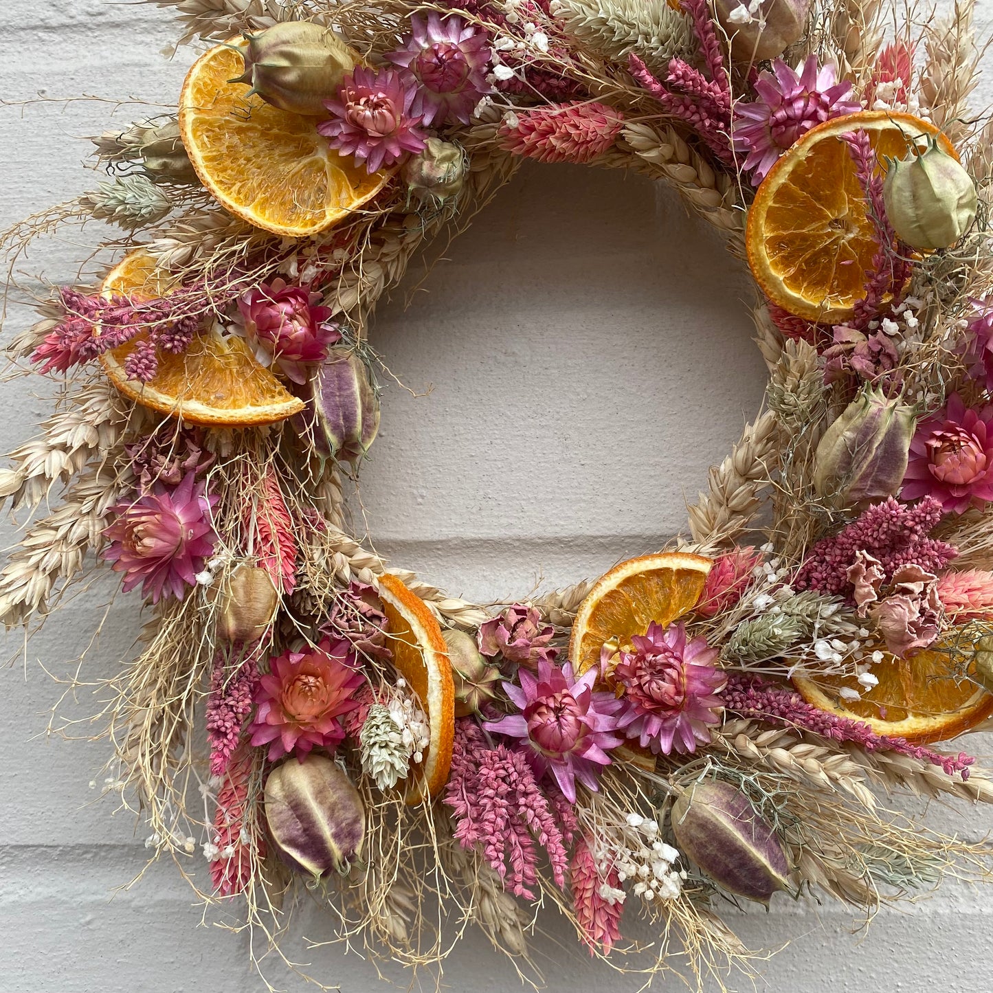 Dried flower wreath | Front door wreath | Spring decor | Spring wreath | Easter floral wreath | Everlasting decor | 24cm