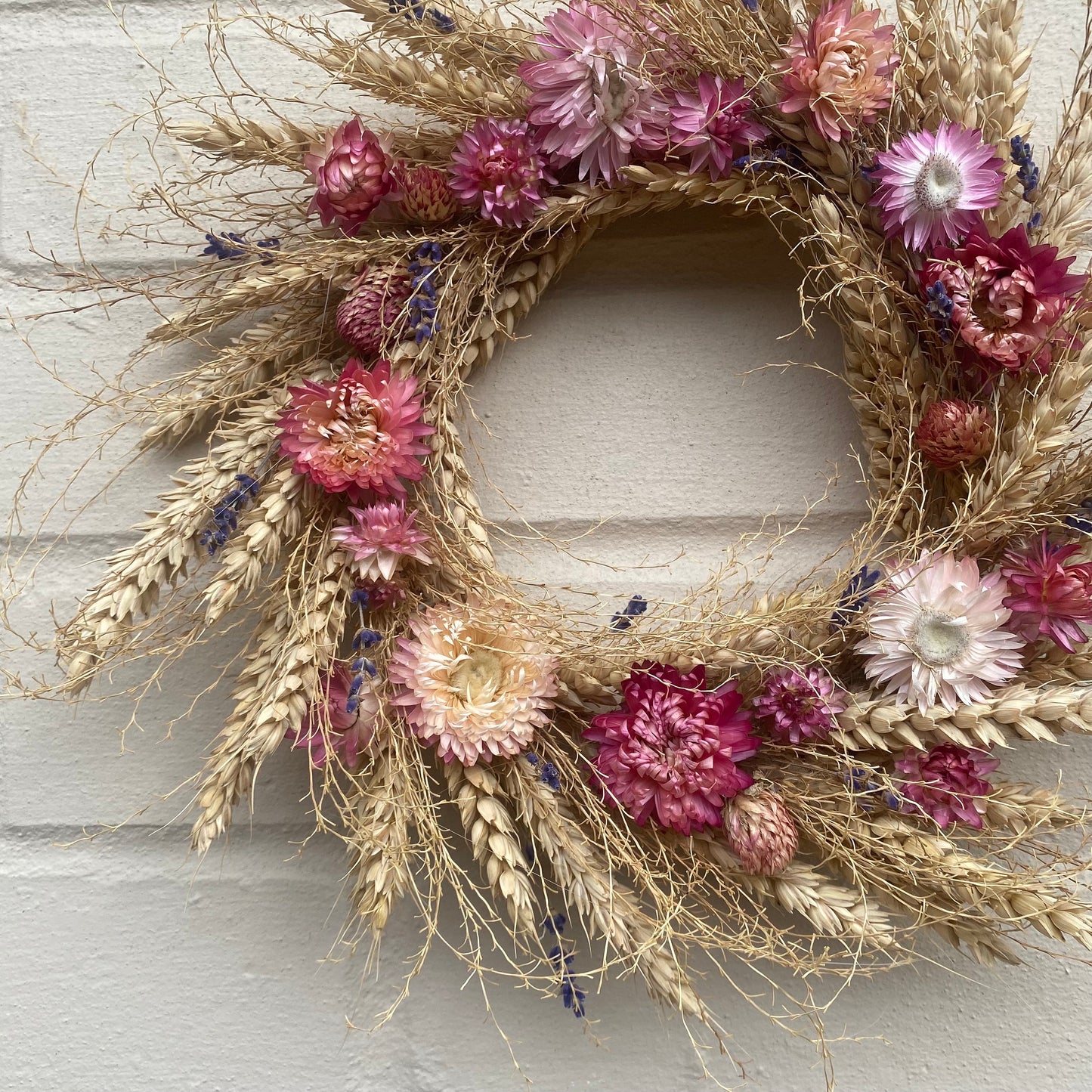 Everlasting dried flowers| Spring inspired decor | Spring dried flowers | Spring wreath | Summer inspired decor | Small Flower Wreath | 23cm