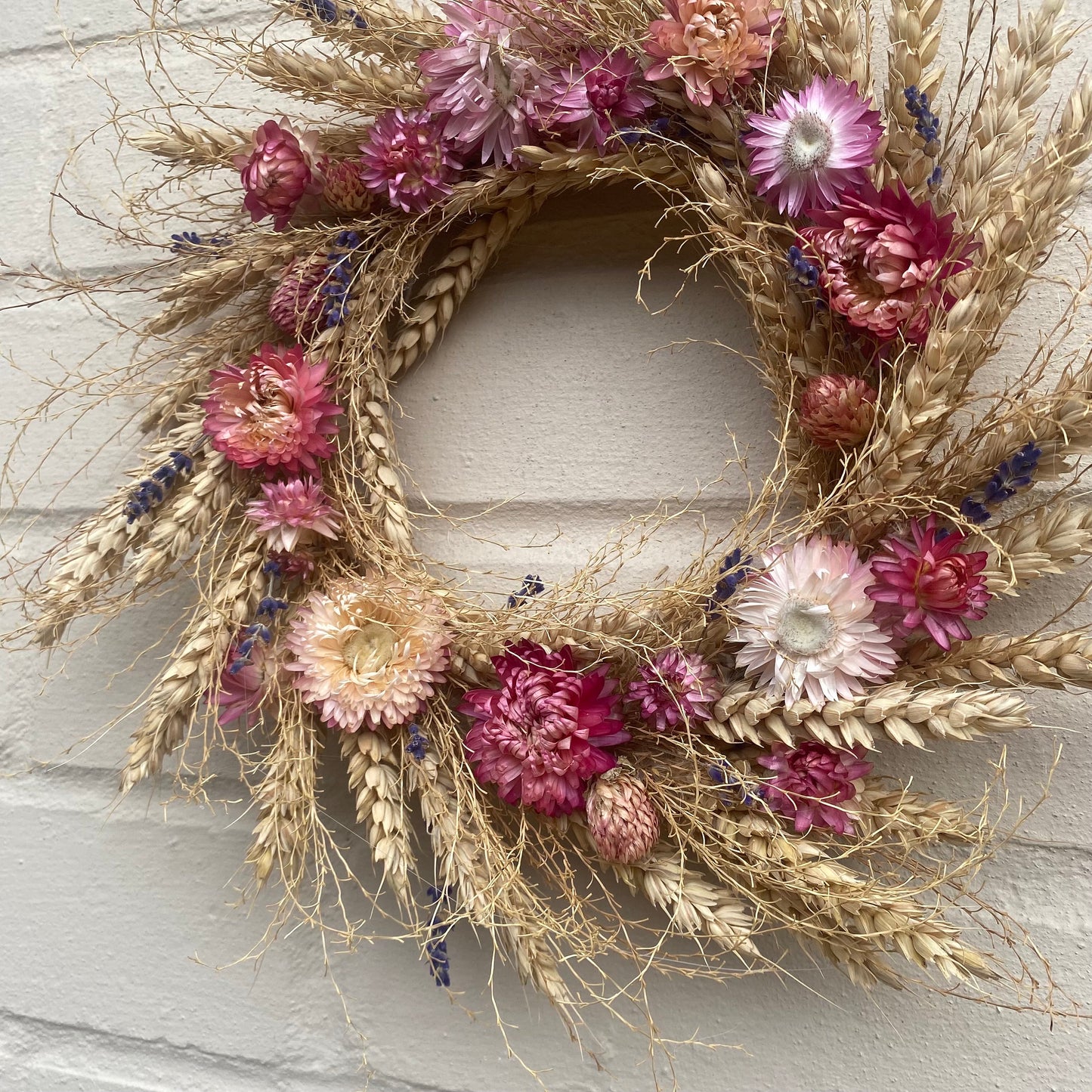 Everlasting dried flowers| Spring inspired decor | Spring dried flowers | Spring wreath | Summer inspired decor | Small Flower Wreath | 23cm