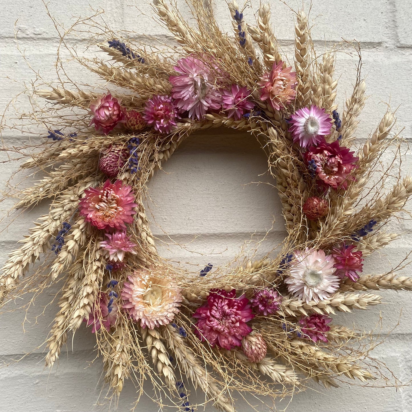 Everlasting dried flowers| Spring inspired decor | Spring dried flowers | Spring wreath | Summer inspired decor | Small Flower Wreath | 23cm