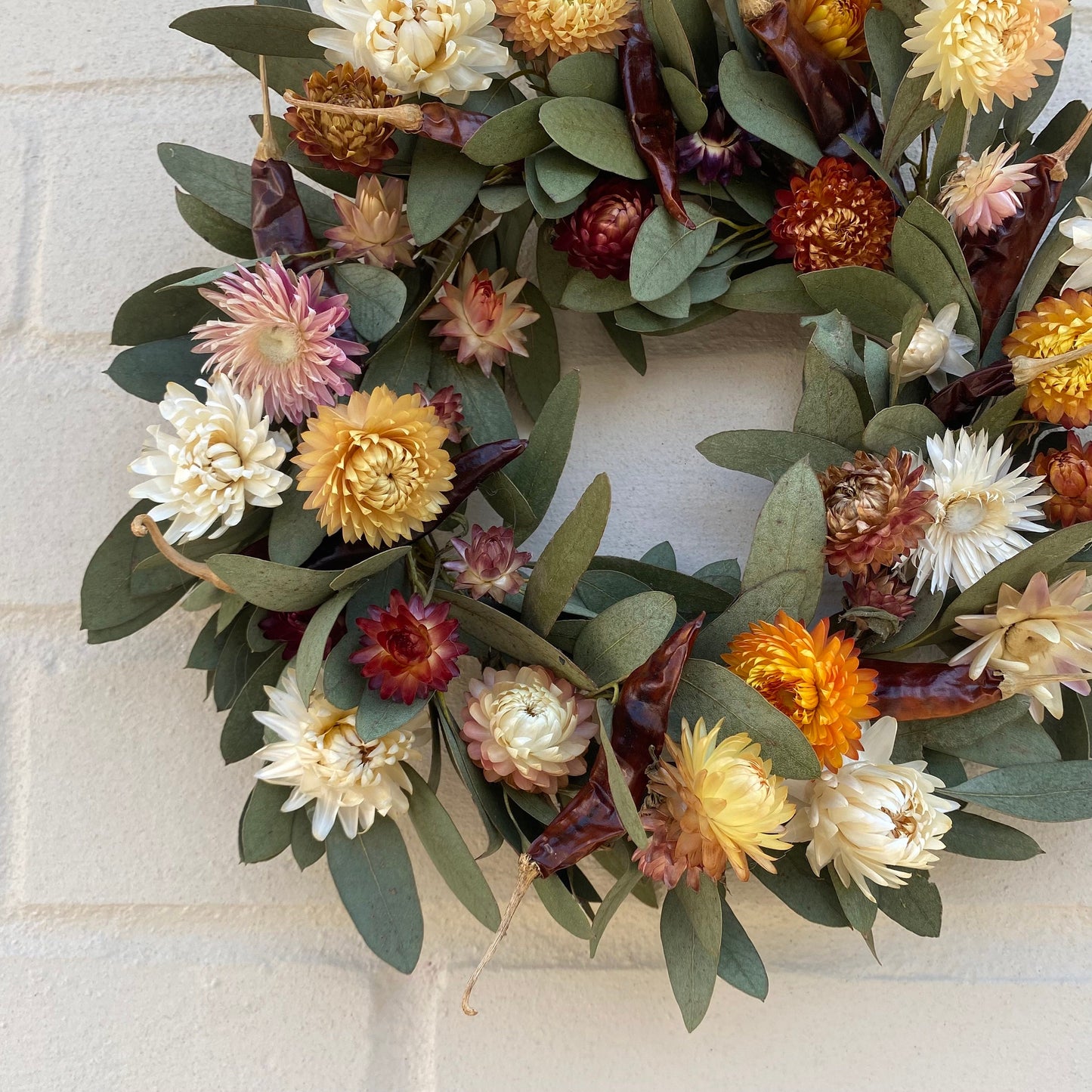 Spring dried flower wreath | Spring colours | Spring decor | Summer wreath | Everlasting dried flower wreath | Summer Door wreath | 22cm