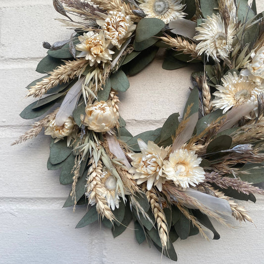 Everlasting dried flowers| Spring inspired decor | Spring dried flowers | Summer wreath | Summer inspired decor | Small Flower Wreath | 23cm