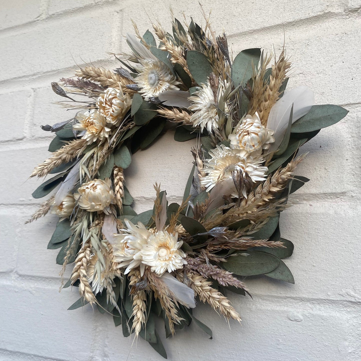 Everlasting dried flowers| Spring inspired decor | Spring dried flowers | Summer wreath | Summer inspired decor | Small Flower Wreath | 23cm