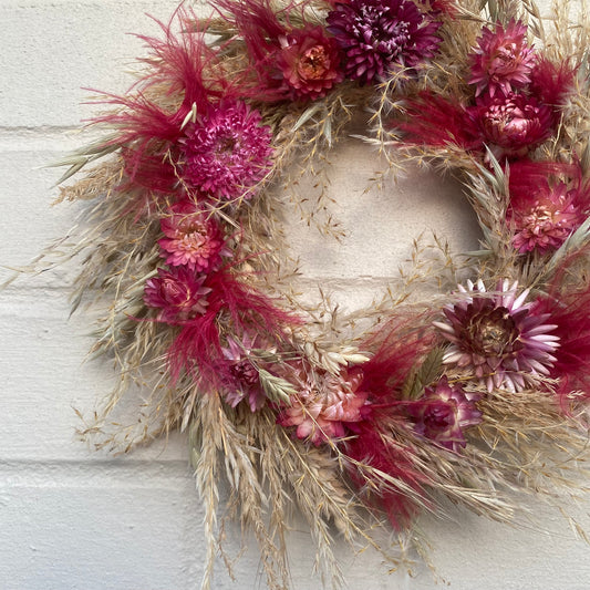 Everlasting flower | Dried flowers | Cottage wreath | Cottage decor | Country living | Front door decor | 22cm