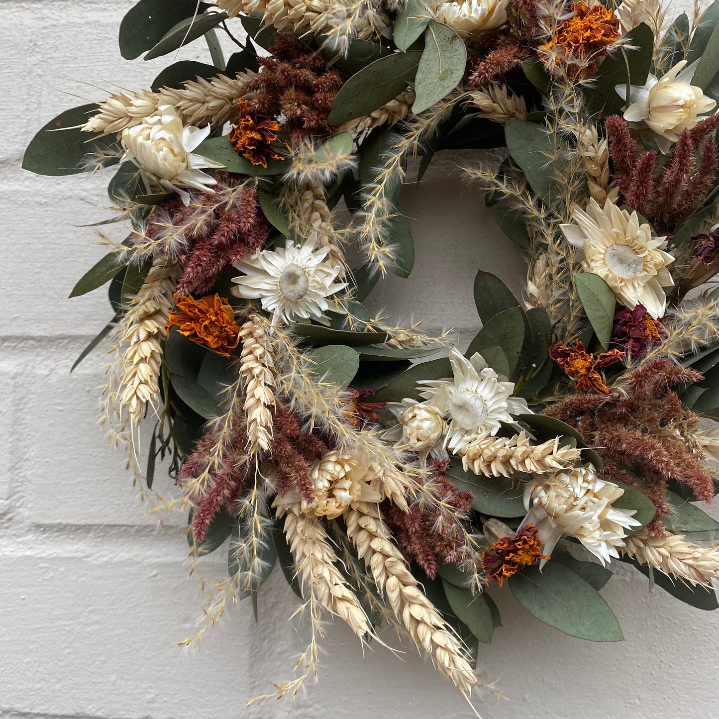 Dried flower wreath | Spring flowers | Farmhouse style | Farmhouse home | Country living | Farmhouse wreath | Easter wreath | 22cm |