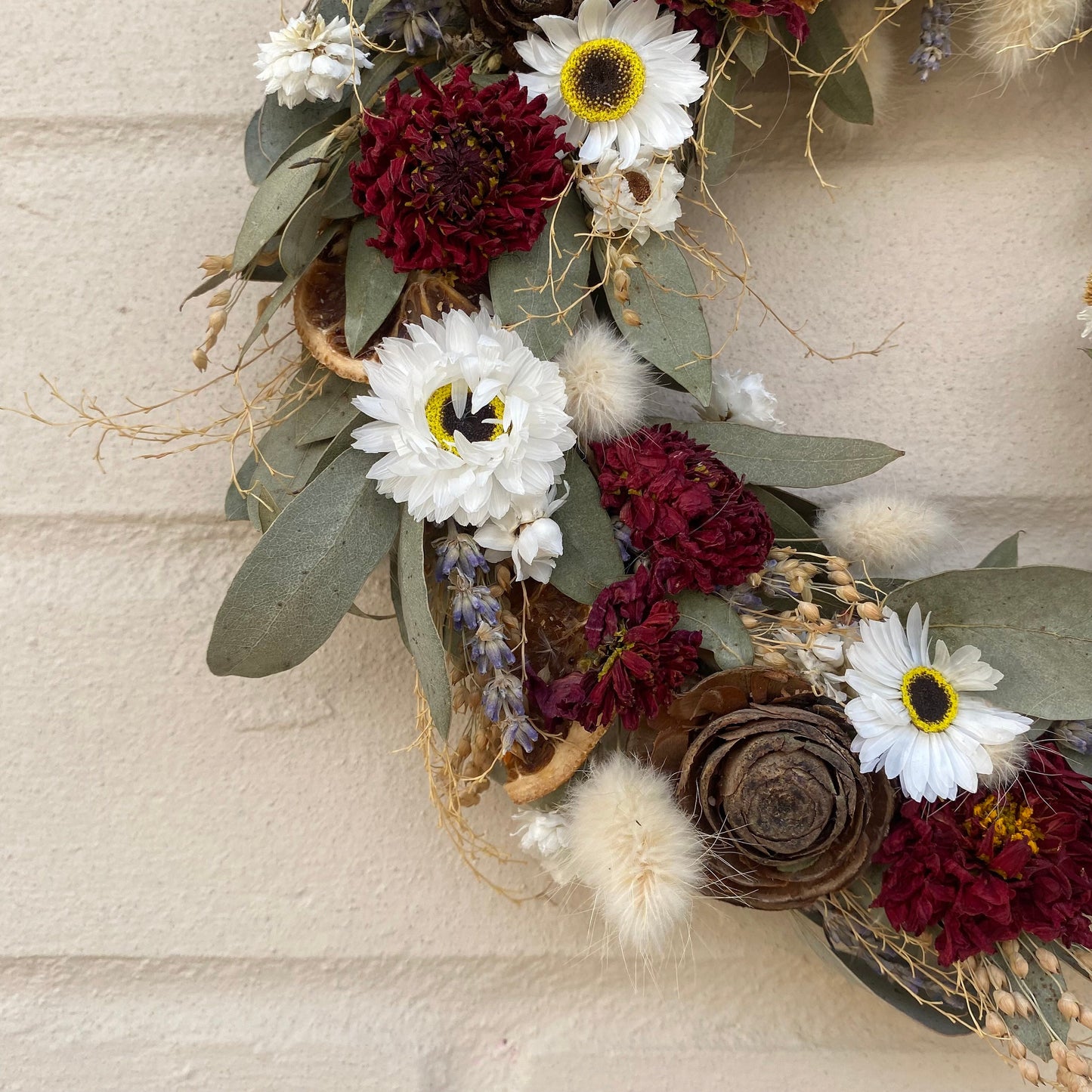 Dried flower wreath | Everlasting flower | Country living | Wreath | Farmhouse wreath | 22cm