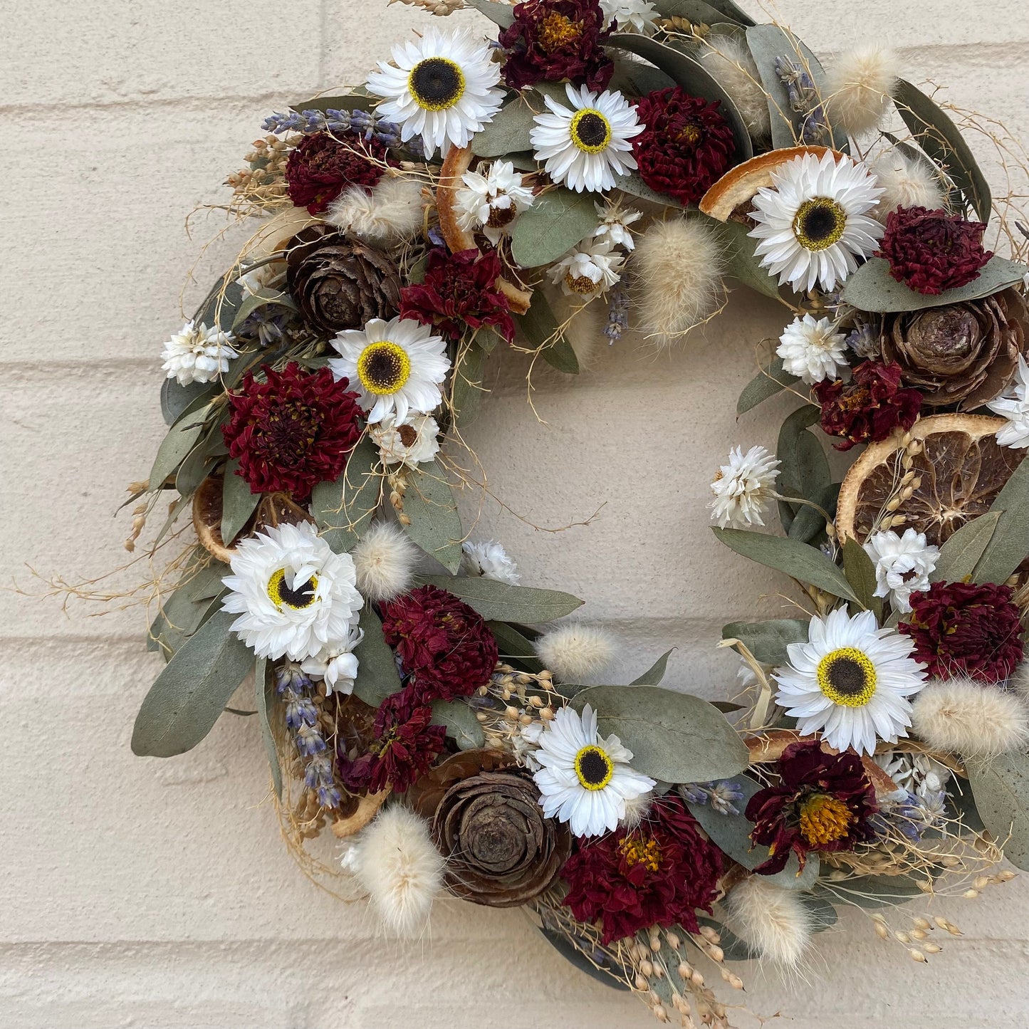 Dried flower wreath | Everlasting flower | Country living | Wreath | Farmhouse wreath | 22cm