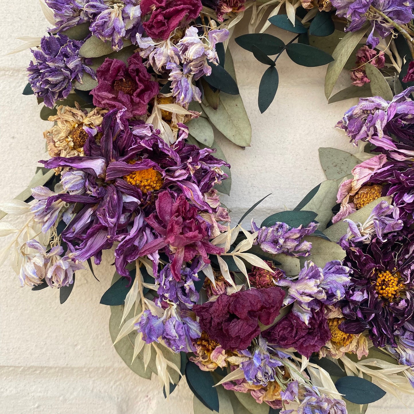 Dried flower wreath | Everlasting flower | Farmhouse style | Farmhouse home | Country living | Wreath | Farmhouse wreath | Wreath | 22cm