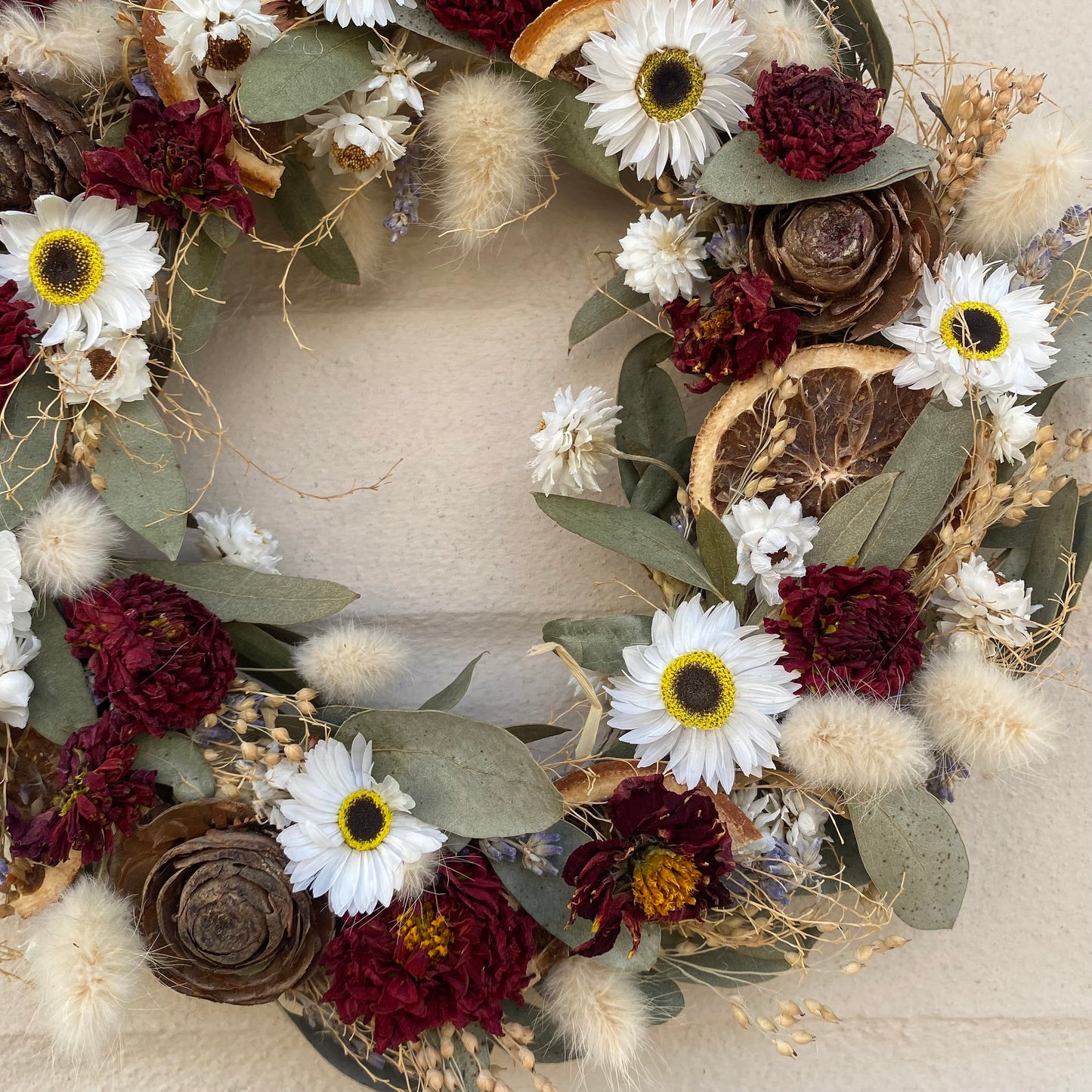 Dried flower wreath | Everlasting flower | Country living | Wreath | Farmhouse wreath | 22cm