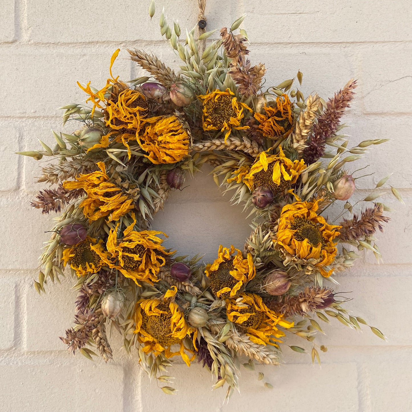 Everlasting flower | Dried flowers | Winter wreath | Christmas Farmhouse | 25x25cm