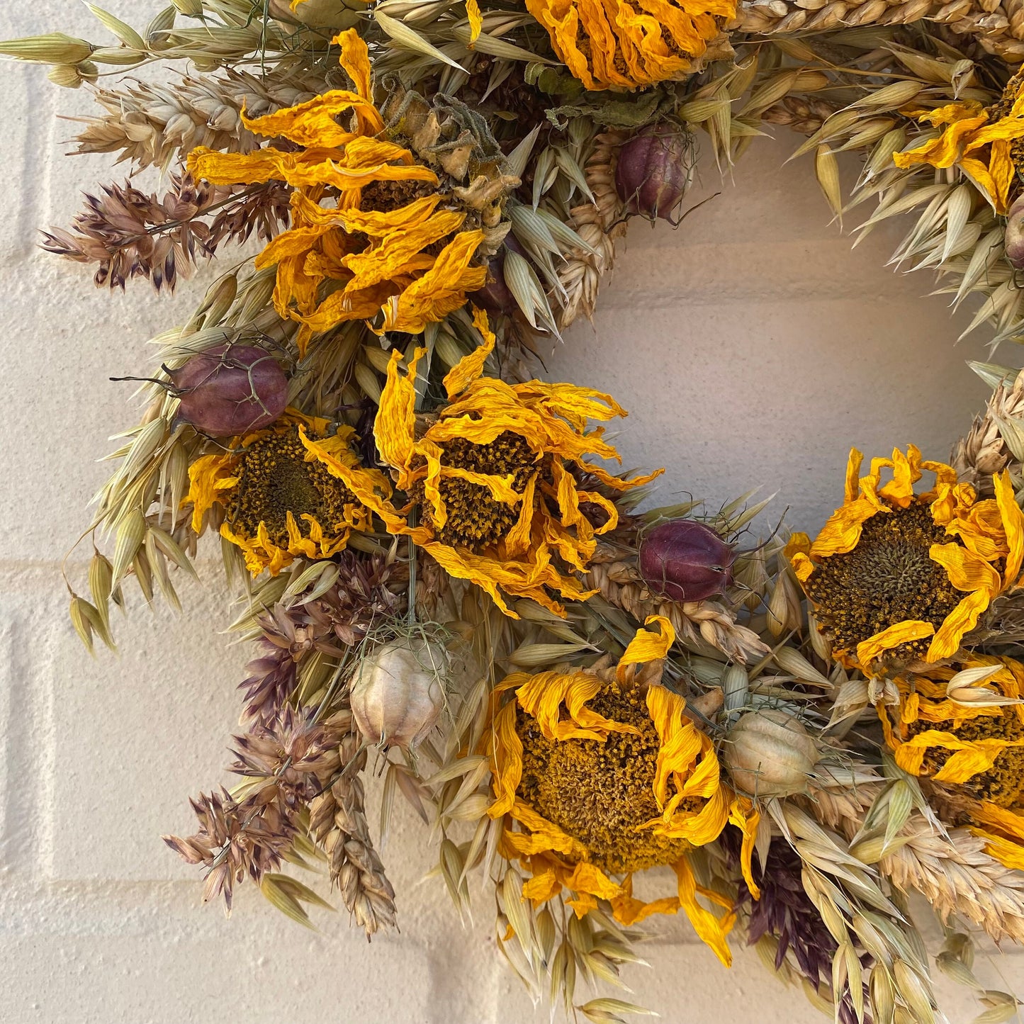 Everlasting flower | Dried flowers | Winter wreath | Christmas Farmhouse | 25x25cm