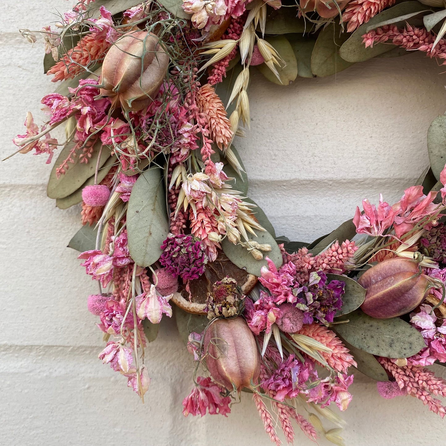 Everlasting flower | Dried flower | Farmhouse style | | Farmhouse wreath | Autumnal wreath | 22cm