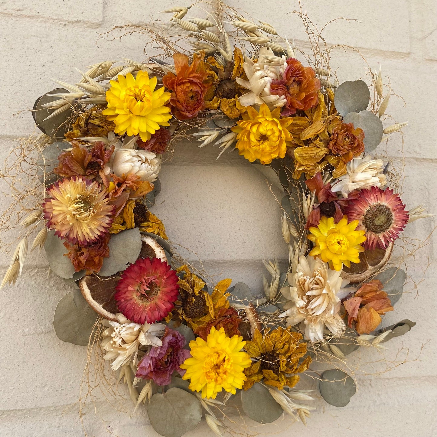 Everlasting dried flowers | Autumn inspired décor | Dried flowers | Autumnal wreath | Autumn inspired decor | 23cm