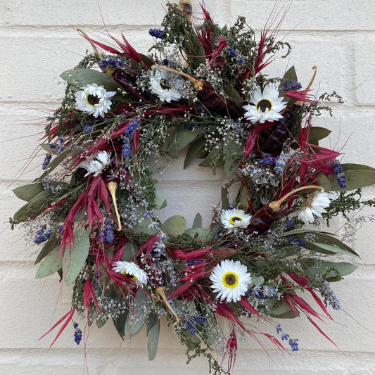 Dried flower wreath | Winter wreath | Winter home decor | Winter door wreath | Small wall decor | 25x25cm