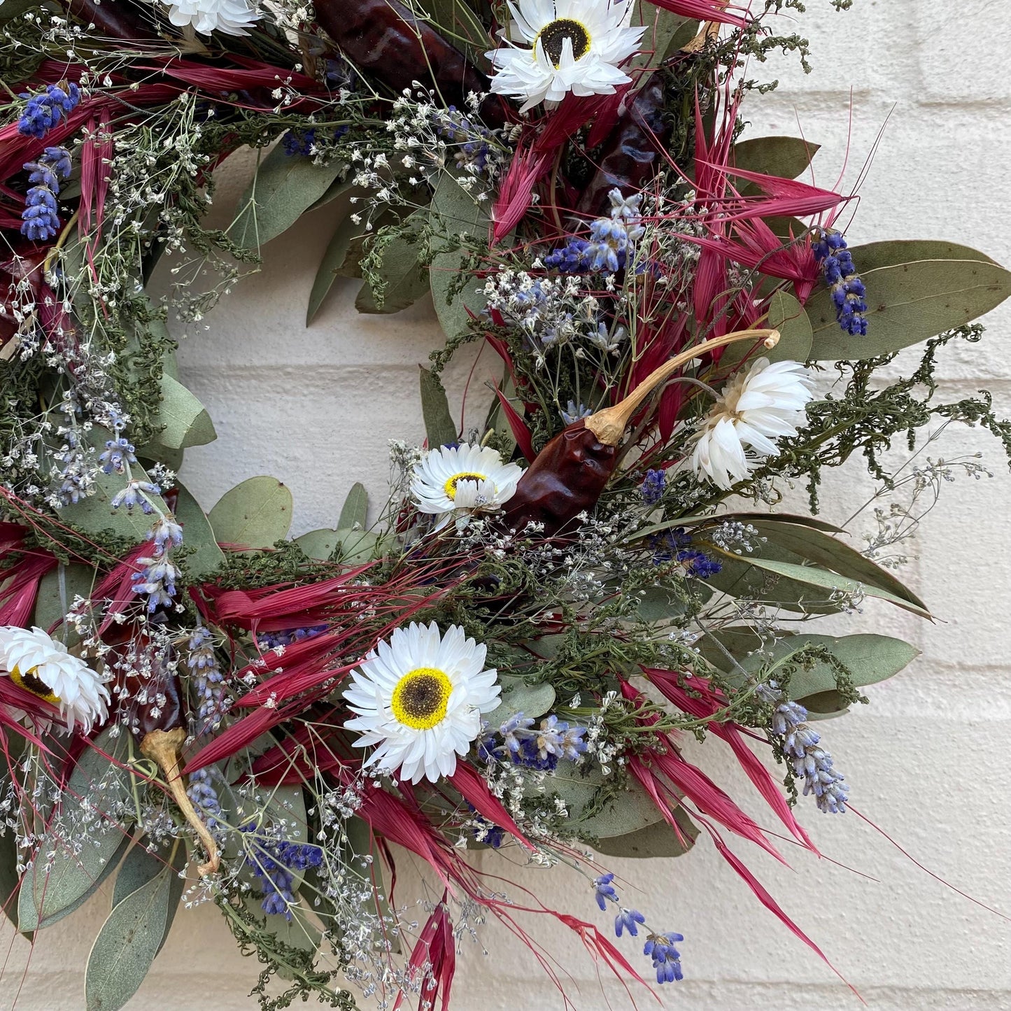 Dried flower wreath | Winter wreath | Winter home decor | Winter door wreath | Small wall decor | 25x25cm