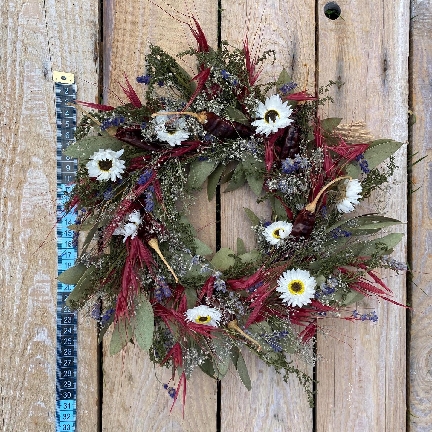 Dried flower wreath | Winter wreath | Winter home decor | Winter door wreath | Small wall decor | 25x25cm