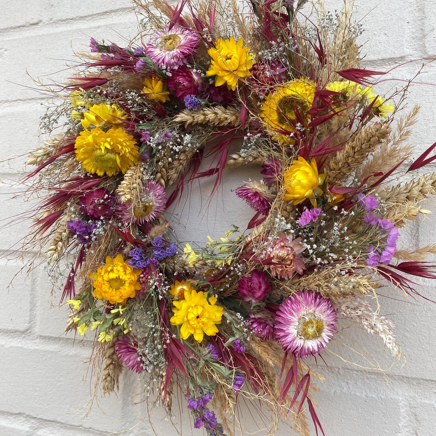 Everlasting flower | Autumn inspired decor | Autumn dried flowers | Small Dried Flower Wreath | Everlastings | Autumnal Home Decor | 25cm