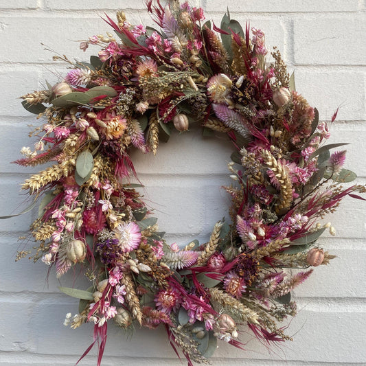 Everlasting dried flowers| Autumn inspired decor | Autumn dried flowers | Fall wreath | Fall inspired decor | Small Dried Flower | 38x38cm