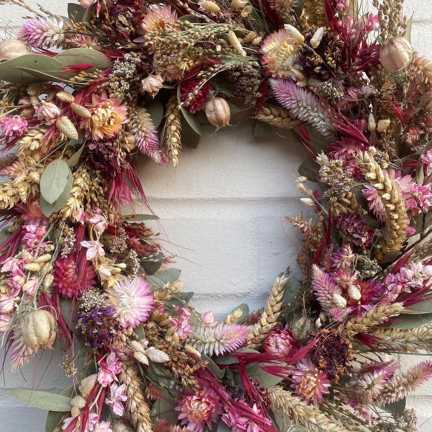 Everlasting dried flowers| Autumn inspired decor | Autumn dried flowers | Fall wreath | Fall inspired decor | Small Dried Flower | 38x38cm