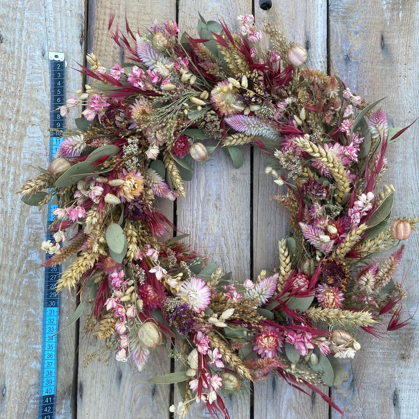 Everlasting dried flowers| Autumn inspired decor | Autumn dried flowers | Fall wreath | Fall inspired decor | Small Dried Flower | 38x38cm