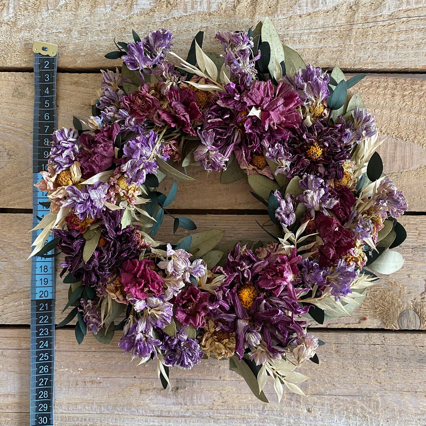 Dried flower wreath | Everlasting flower | Farmhouse style | Farmhouse home | Country living | Wreath | Farmhouse wreath | Wreath | 22cm