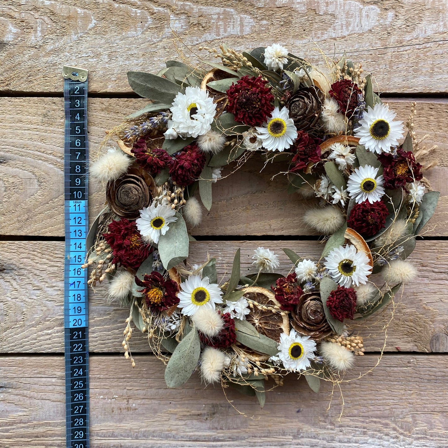 Dried flower wreath | Everlasting flower | Country living | Wreath | Farmhouse wreath | 22cm