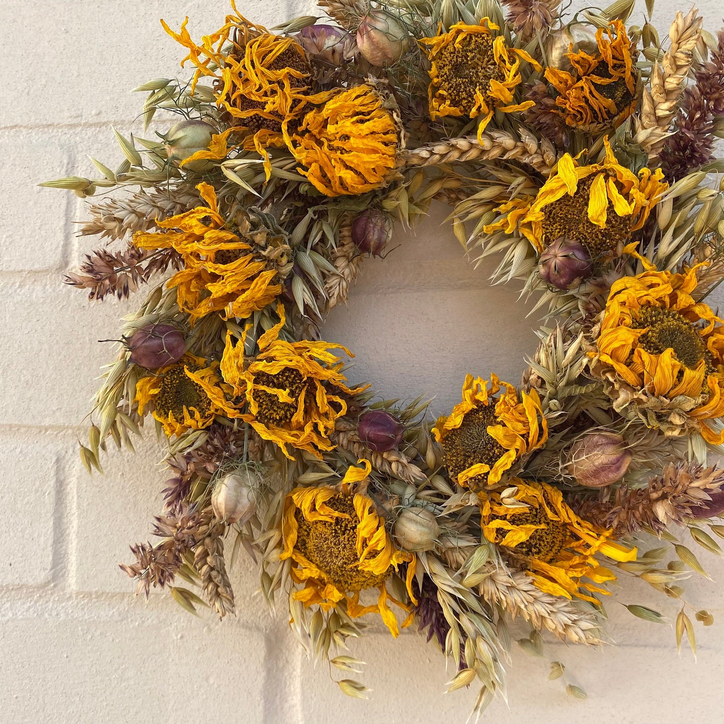 Everlasting flower | Dried flowers | Winter wreath | Christmas Farmhouse | 25x25cm