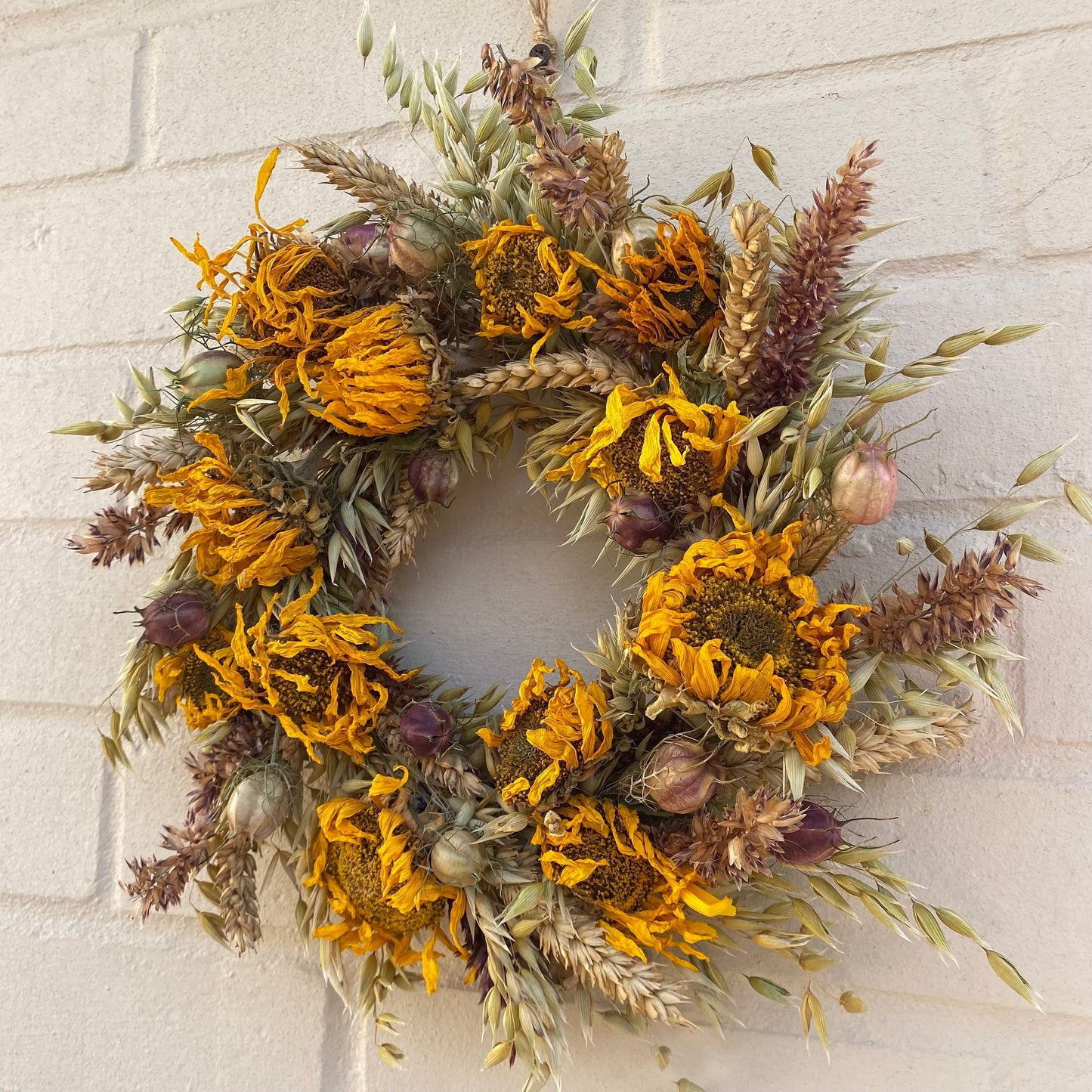 Everlasting flower | Dried flowers | Winter wreath | Christmas Farmhouse | 25x25cm