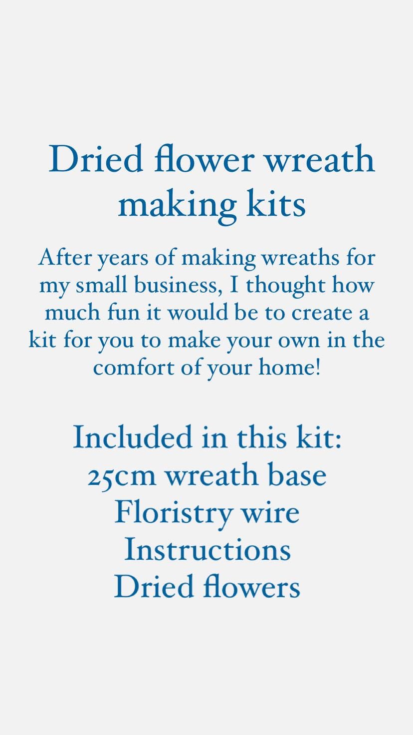 Dried flower wreath making kit | Christmas wreath making | Winter wreath | Make your own | Craft kits | 25cm wreath