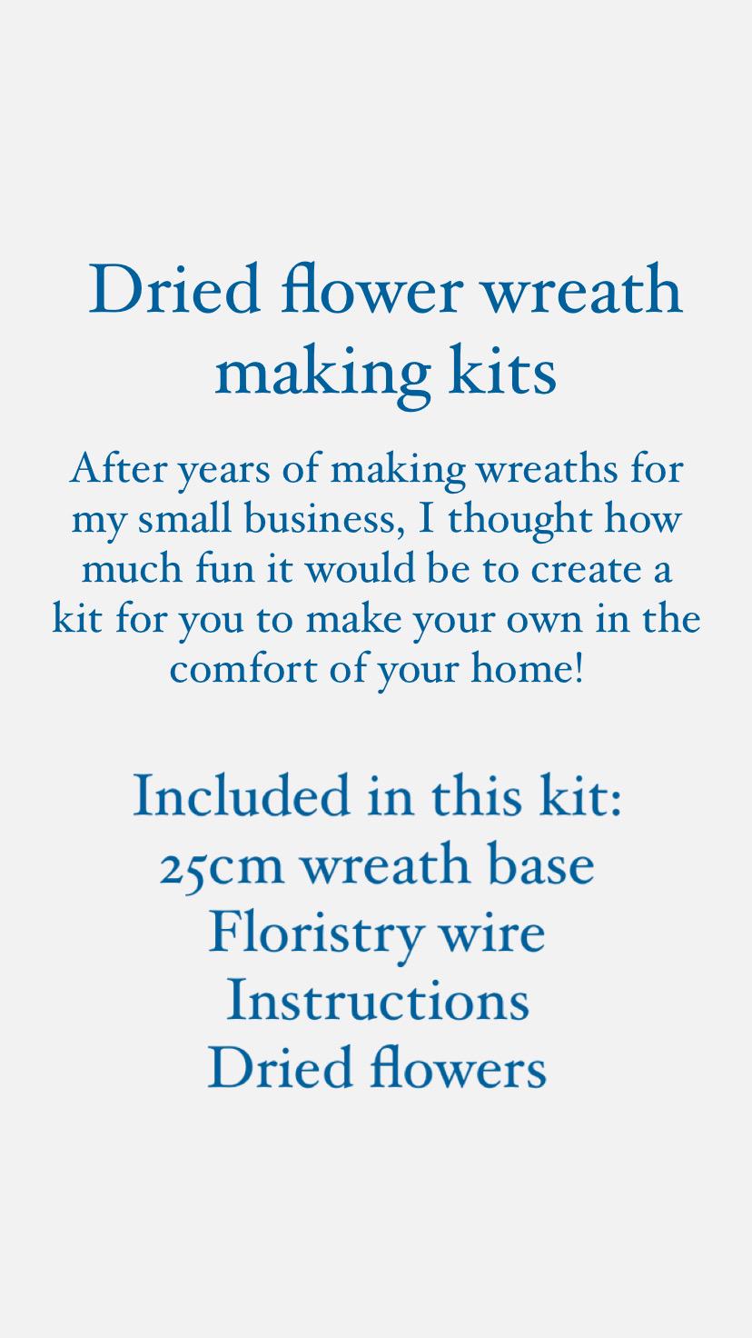 Dried flower wreath making kit | Wreath making kit | 25cm wreath | Craft kit | DIY kit | Flower craft kit