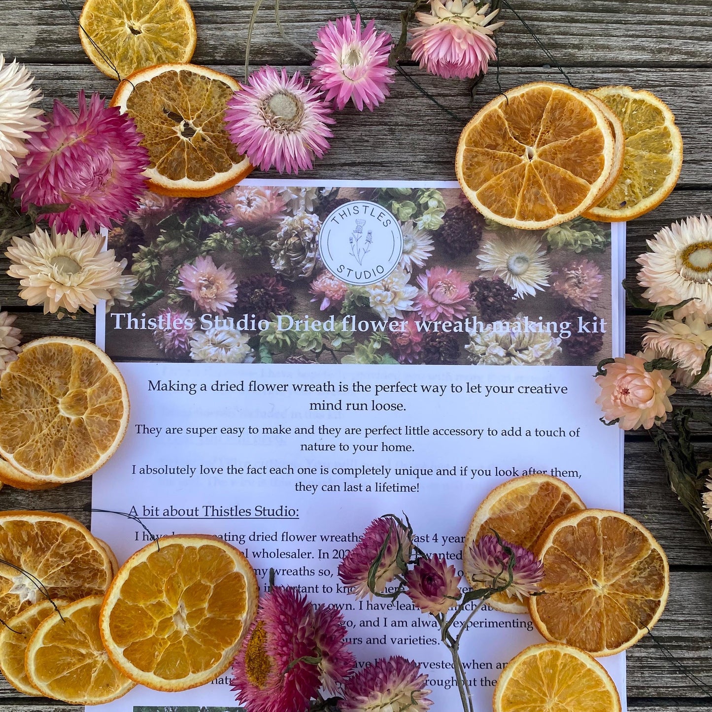 Dried flower wreath making kit | Wreath making kit | 25cm wreath | Craft kit | DIY kit | Flower craft kit | Summer wreath