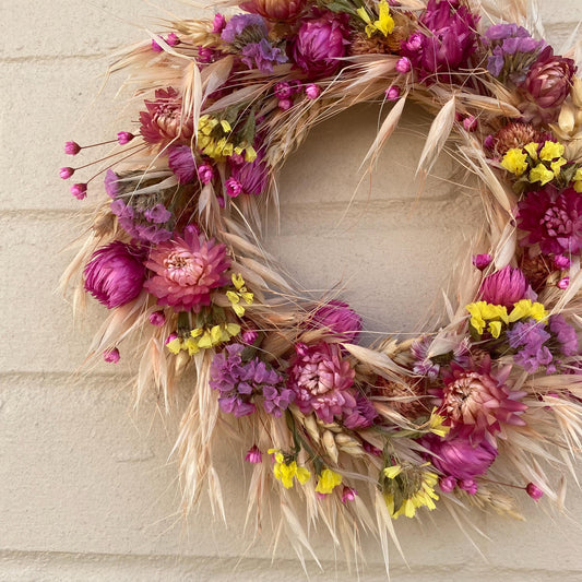 Dried flower wreath | Cottage decor | Cottage core | Garden wreath | Small wall hangings | Cottage garden inspired wreath | 23cm