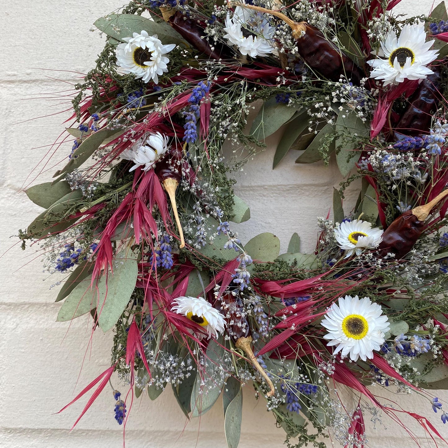 Dried flower wreath | Winter wreath | Winter home decor | Winter door wreath | Small wall decor | 25x25cm