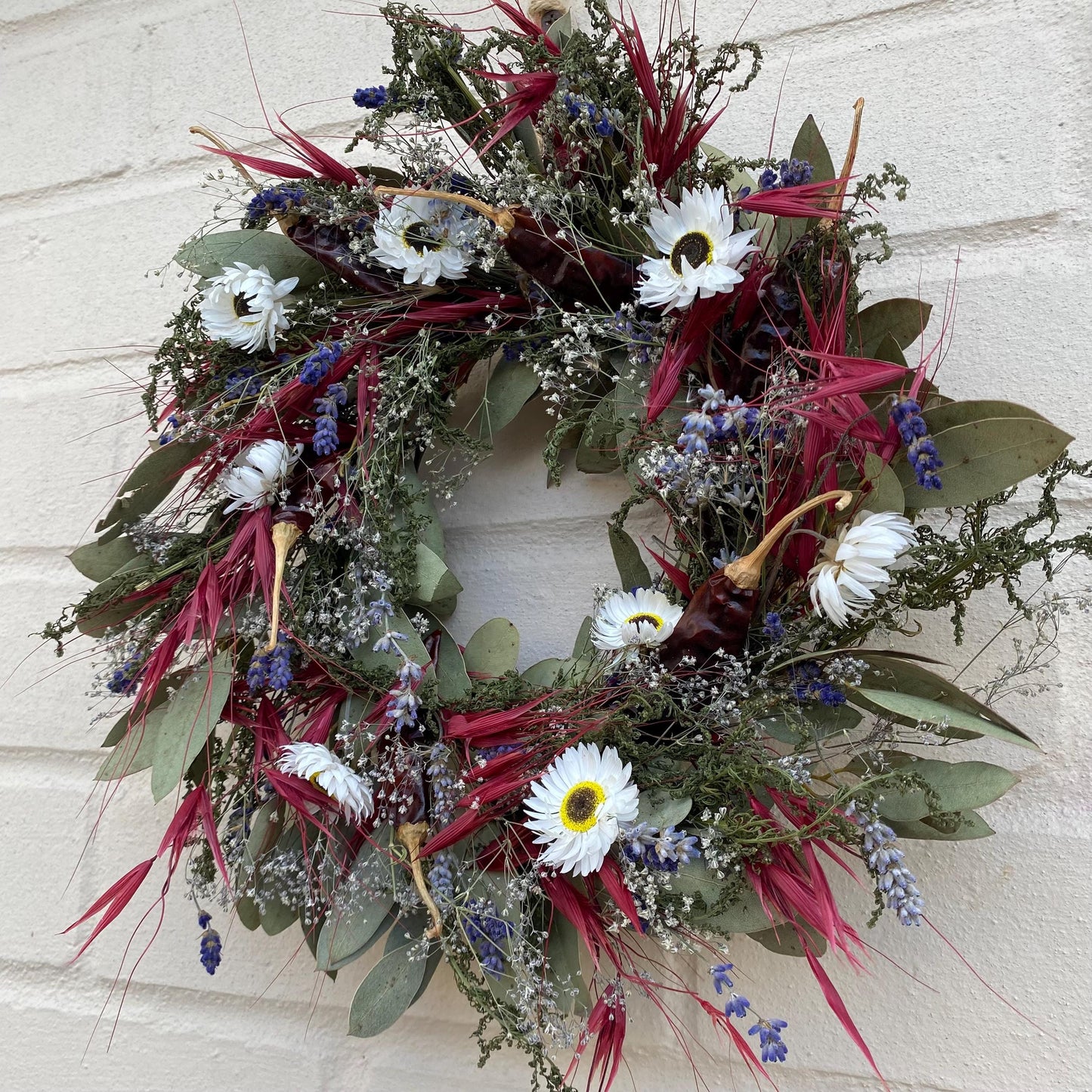 Dried flower wreath | Winter wreath | Winter home decor | Winter door wreath | Small wall decor | 25x25cm