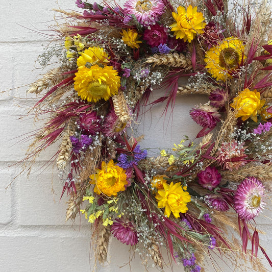 Everlasting flower | Autumn inspired decor | Autumn dried flowers | Small Dried Flower Wreath | Everlastings | Autumnal Home Decor | 25cm