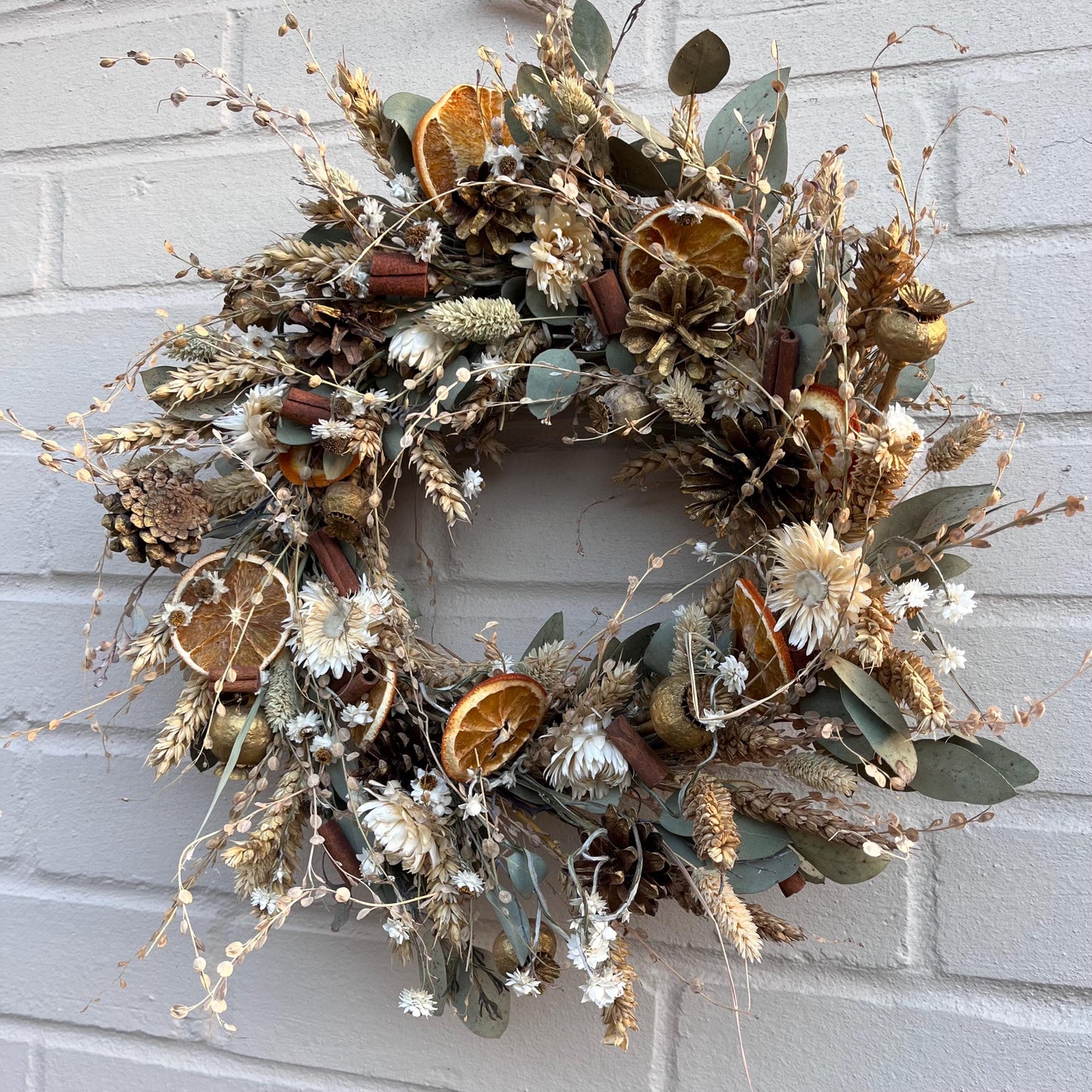 Dried flower wreath | Everlasting flower | Farmhouse style | Farmhouse home | Country living | Farmhouse wreath | Flower wreath | 30cm