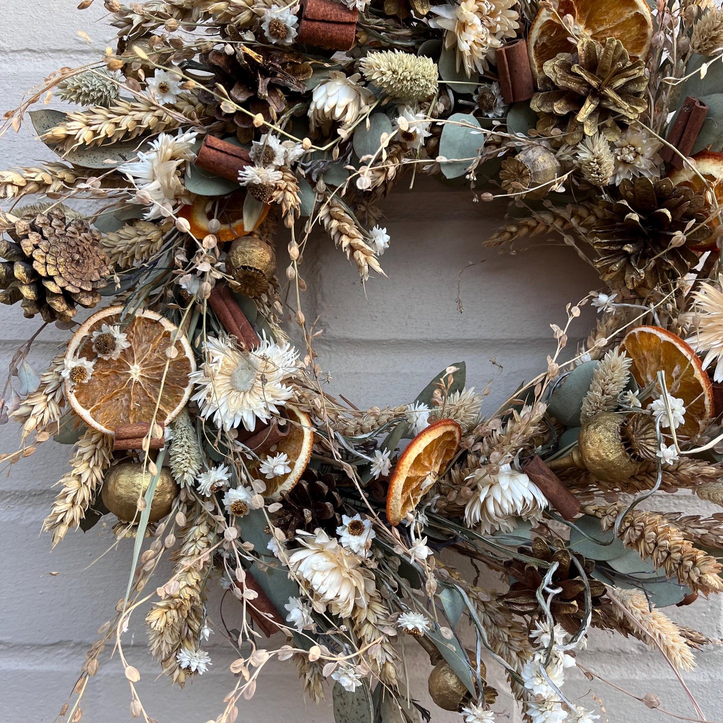 Dried flower wreath | Everlasting flower | Farmhouse style | Farmhouse home | Country living | Farmhouse wreath | Flower wreath | 30cm