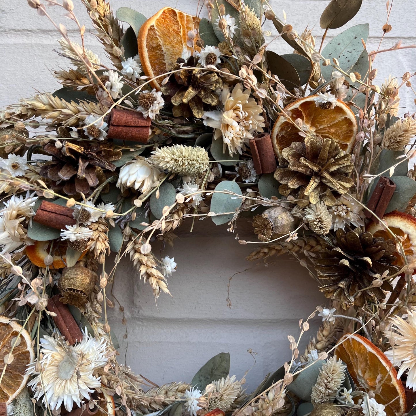 Dried flower wreath | Everlasting flower | Farmhouse style | Farmhouse home | Country living | Farmhouse wreath | Flower wreath | 30cm