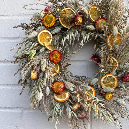 Dried flower wreath | Everlasting flower | Farmhouse style | Farmhouse home | Country living | Farmhouse wreath | Flower wreath | 30-35cm