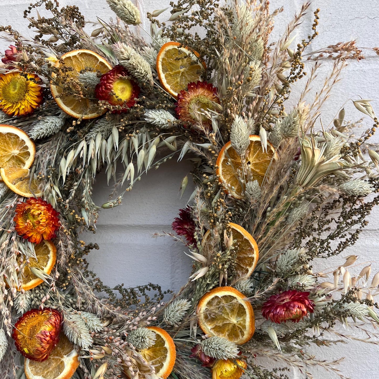 Dried flower wreath | Everlasting flower | Farmhouse style | Farmhouse home | Country living | Farmhouse wreath | Flower wreath | 30-35cm