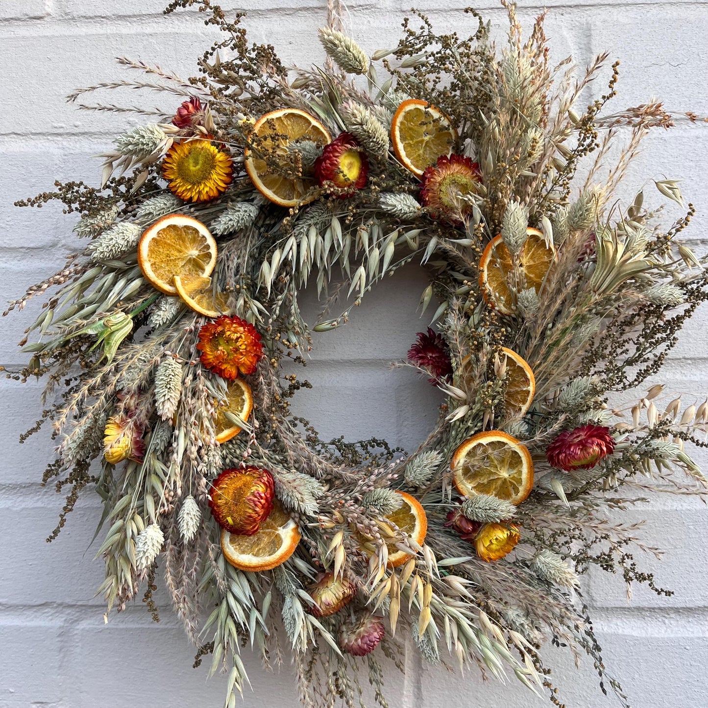 Dried flower wreath | Everlasting flower | Farmhouse style | Farmhouse home | Country living | Farmhouse wreath | Flower wreath | 30-35cm