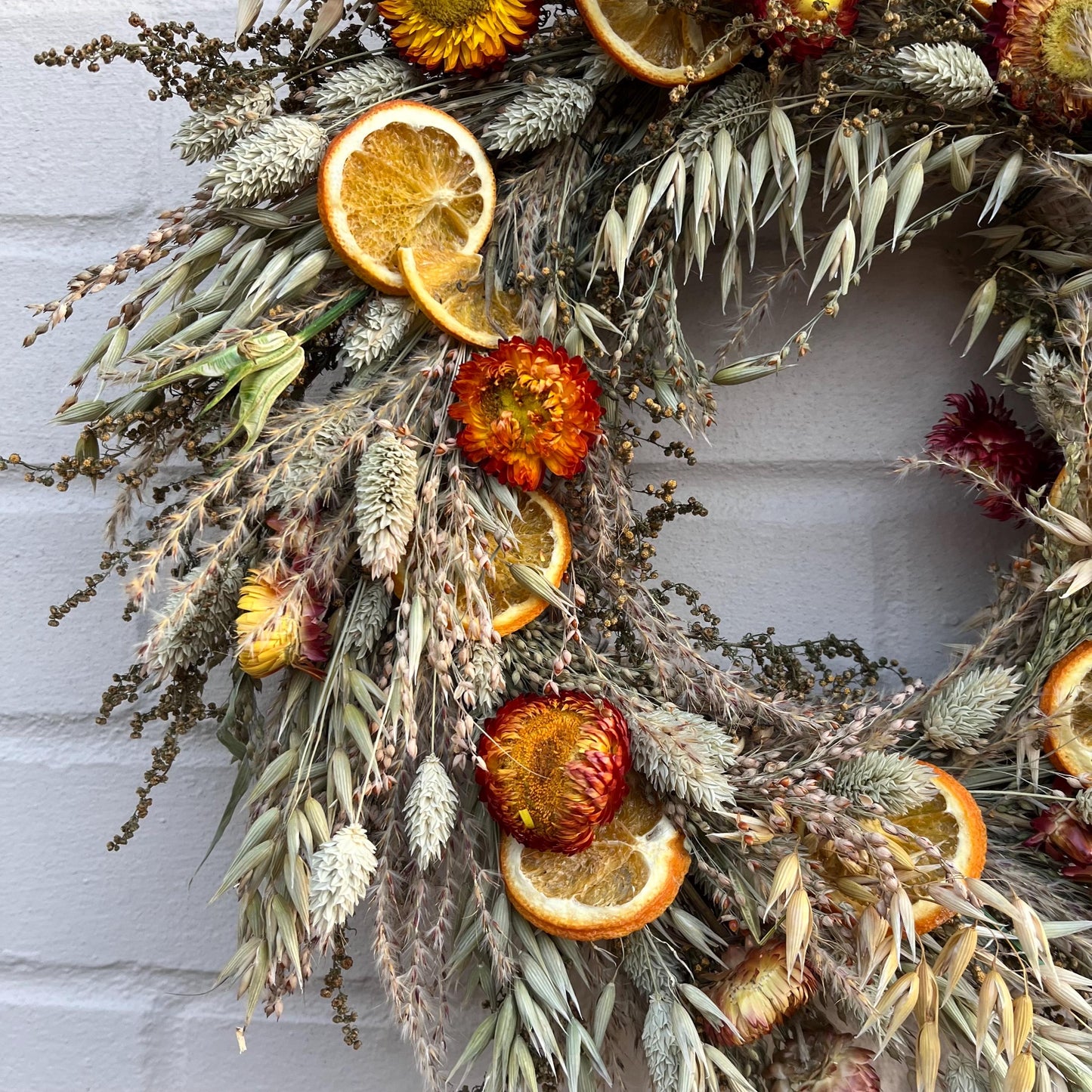 Dried flower wreath | Everlasting flower | Farmhouse style | Farmhouse home | Country living | Farmhouse wreath | Flower wreath | 30-35cm