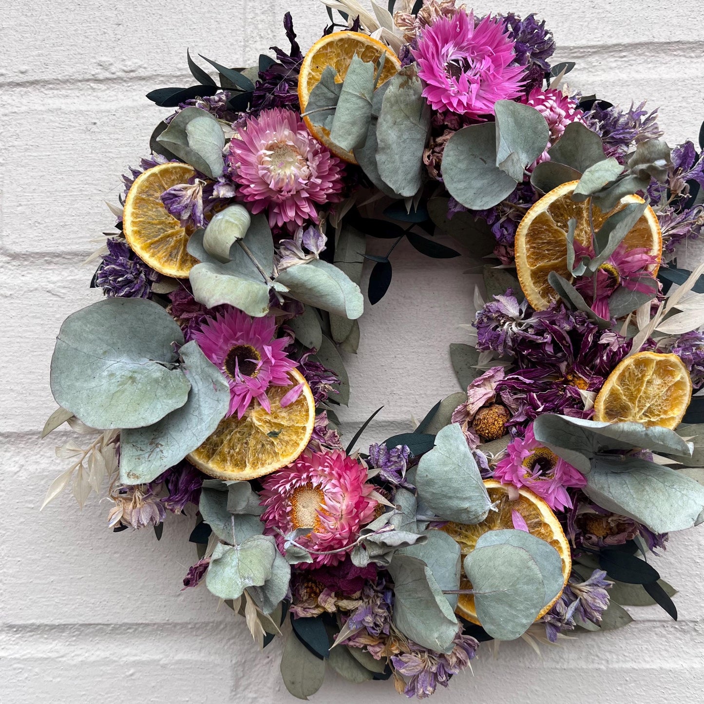 Everlasting dried flowers| Spring inspired decor | Spring dried flowers | Easter farmhouse decor | Small Dried Flower Wreath | 25x25cm