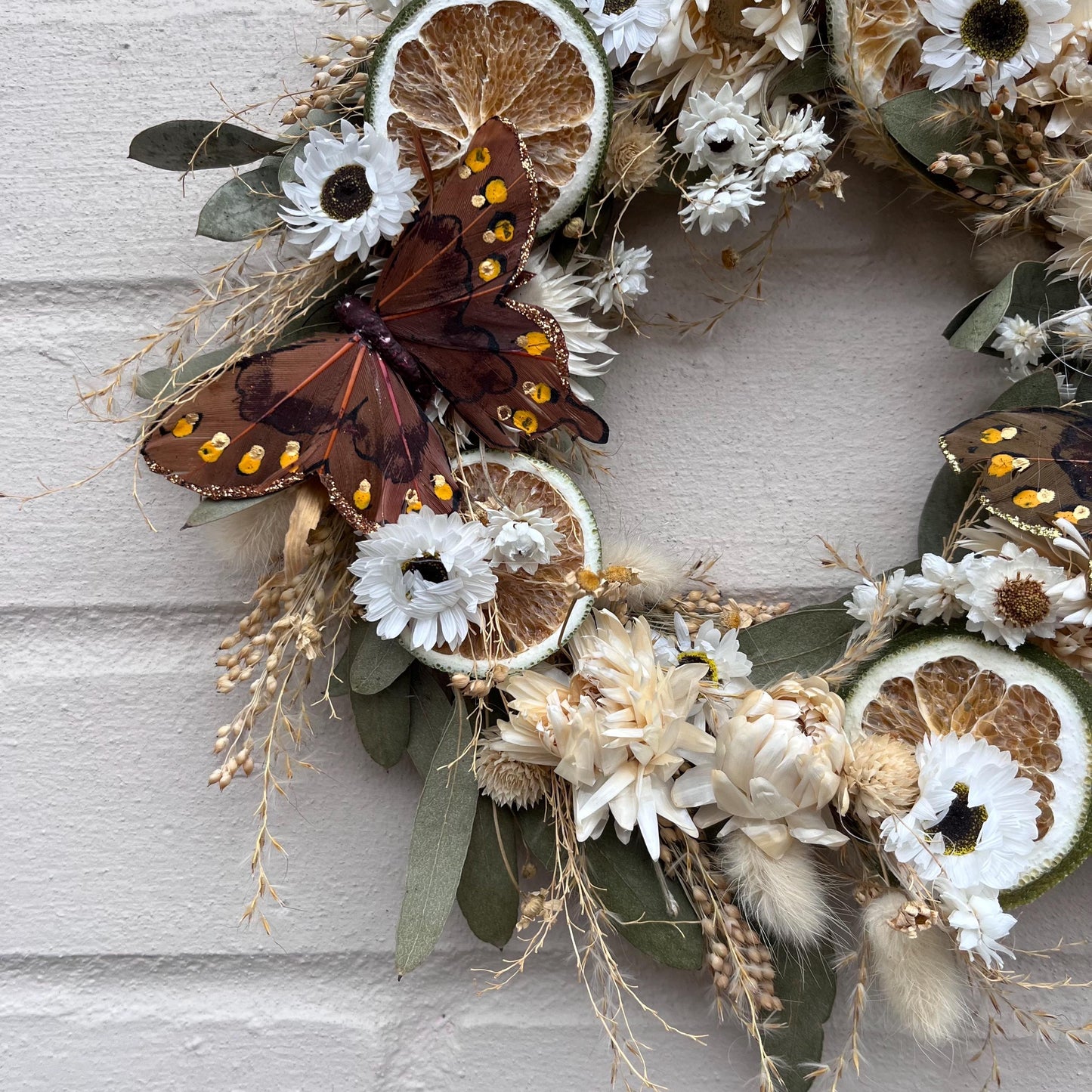 Dried flowers | Farmhouse style | Spring wreath | Country living | Front door decor | Farmhouse wreath | Spring decor | 25cm