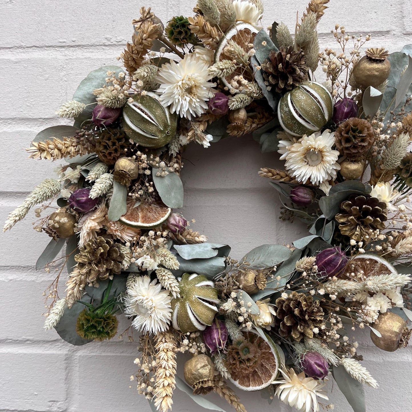 Dried flower wreath | Everlasting flower | Farmhouse style | Farmhouse home | Country living | Farmhouse wreath | Flower wreath | 30cm