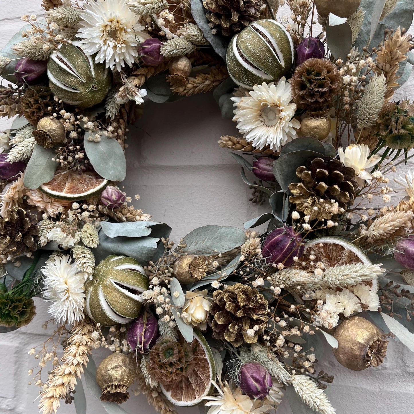 Dried flower wreath | Everlasting flower | Farmhouse style | Farmhouse home | Country living | Farmhouse wreath | Flower wreath | 30cm