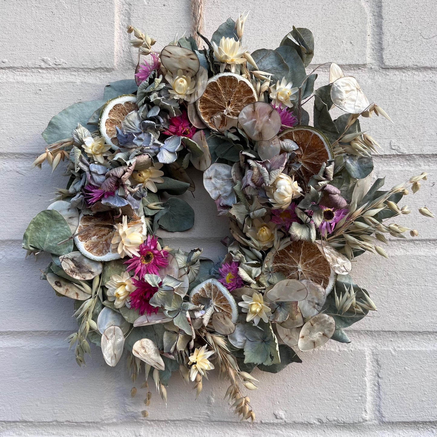 Dried flower wreath | Spring wreath | Pink home decor | Natural door wreath | Small wall decor | 25x25cm